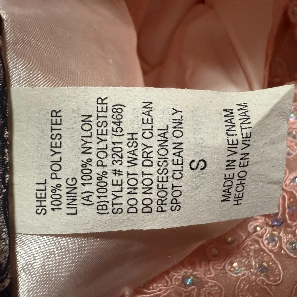 Formal Pink Embellished Ball Gown Dress Tulle Sleeveless Small‎ S Prom Quince